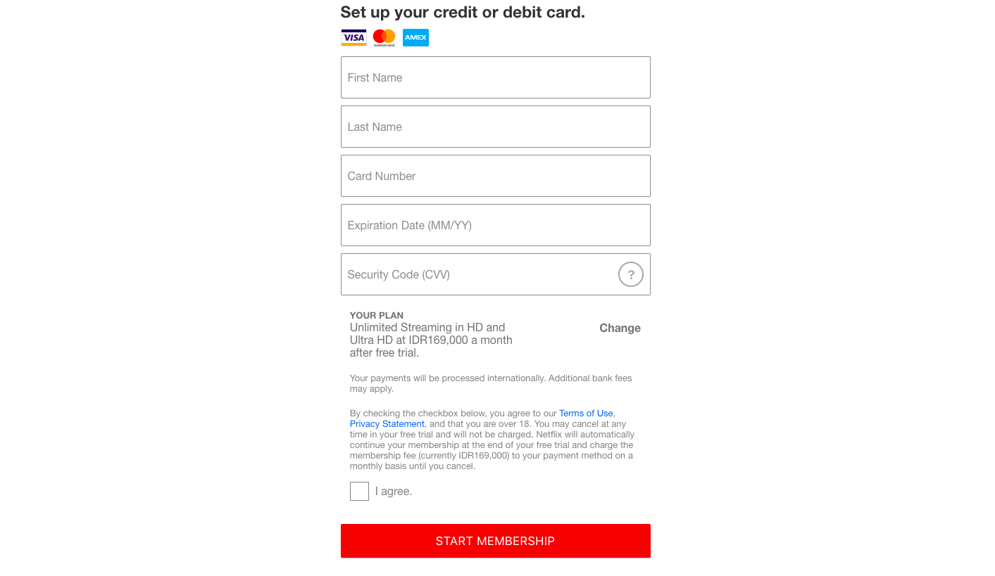 detail kartu kredit Netflix