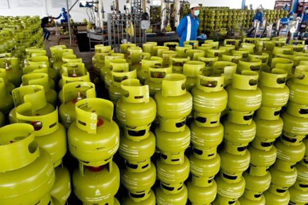 Tumpukan tabung gas elpiji 3kg